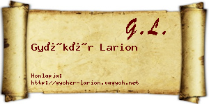 Gyökér Larion névjegykártya